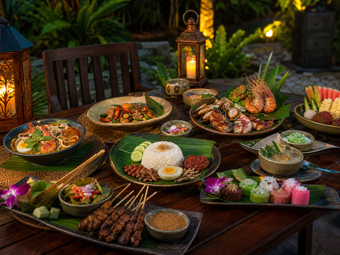 Malaysian dishes served at the resort