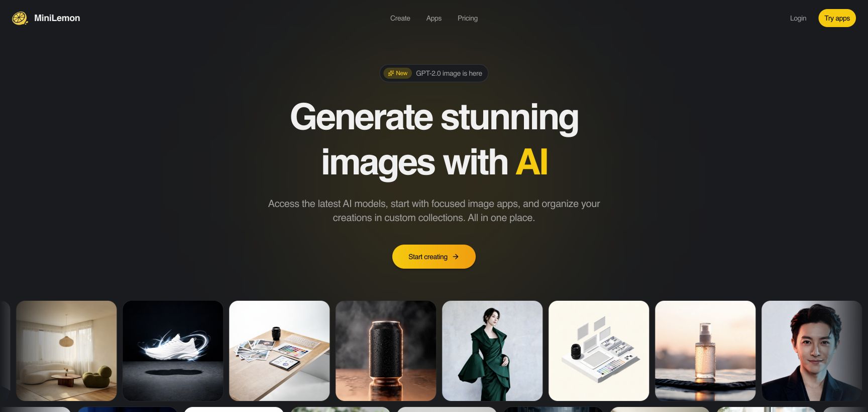 MiniLemon AI homepage