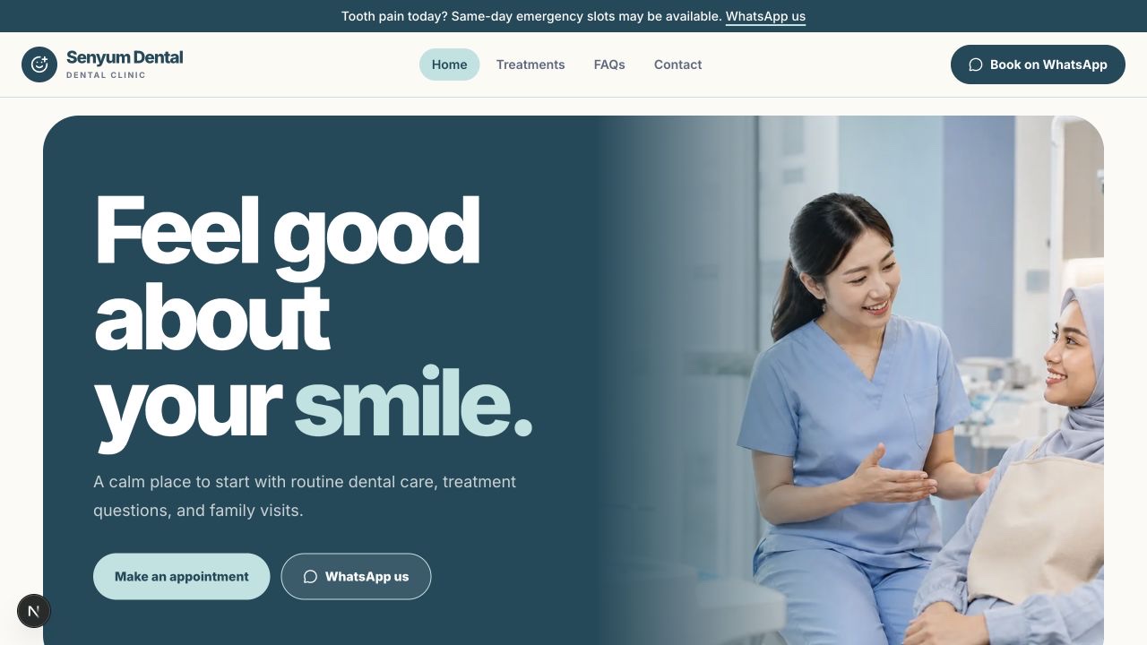 Senyum Dental homepage